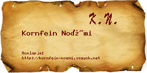 Kornfein Noémi névjegykártya